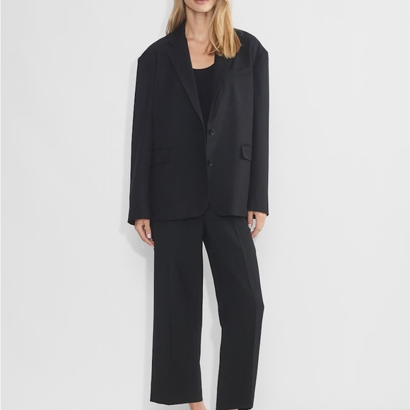 Aritzia Pants - NWT Aritzia Babaton Black Agency Pant Cropped High Rise Straight Wool size 4